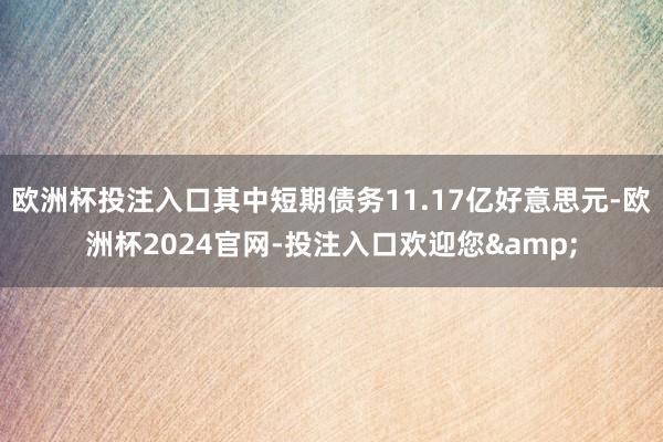 欧洲杯投注入口其中短期债务11.17亿好意思元-欧洲杯2024官网-投注入口欢迎您&