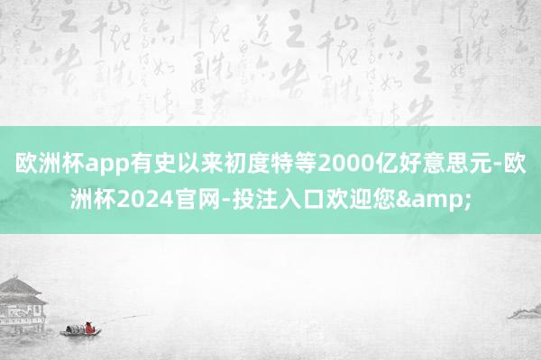 欧洲杯app有史以来初度特等2000亿好意思元-欧洲杯2024官网-投注入口欢迎您&