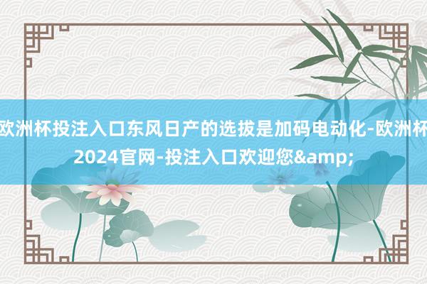 欧洲杯投注入口东风日产的选拔是加码电动化-欧洲杯2024官网-投注入口欢迎您&