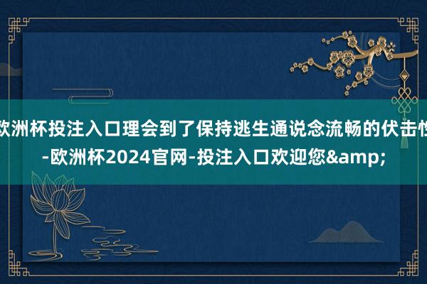 欧洲杯投注入口理会到了保持逃生通说念流畅的伏击性-欧洲杯2024官网-投注入口欢迎您&