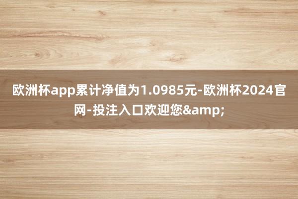 欧洲杯app累计净值为1.0985元-欧洲杯2024官网-投注入口欢迎您&