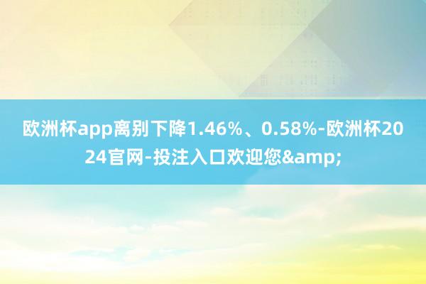 欧洲杯app离别下降1.46%、0.58%-欧洲杯2024官网-投注入口欢迎您&