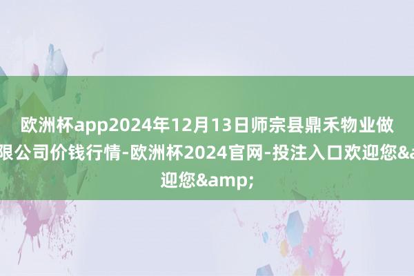 欧洲杯app2024年12月13日师宗县鼎禾物业做事有限公司价钱行情-欧洲杯2024官网-投注入口欢迎您&