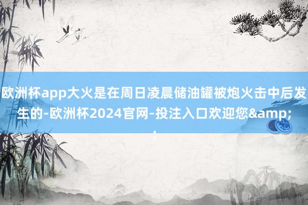 欧洲杯app大火是在周日凌晨储油罐被炮火击中后发生的-欧洲杯2024官网-投注入口欢迎您&