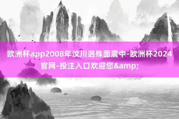 欧洲杯app2008年汶川迥殊面震中-欧洲杯2024官网-投注入口欢迎您&