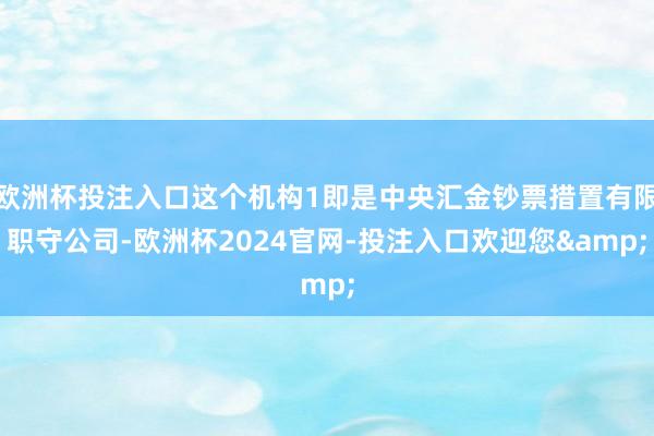 欧洲杯投注入口这个机构1即是中央汇金钞票措置有限职守公司-欧洲杯2024官网-投注入口欢迎您&