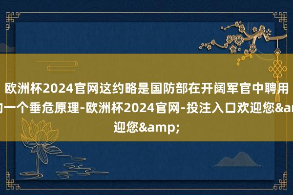 欧洲杯2024官网这约略是国防部在开阔军官中聘用他的一个垂危原理-欧洲杯2024官网-投注入口欢迎您&