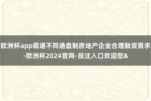 欧洲杯app霸道不同通盘制房地产企业合理融资需求-欧洲杯2024官网-投注入口欢迎您&