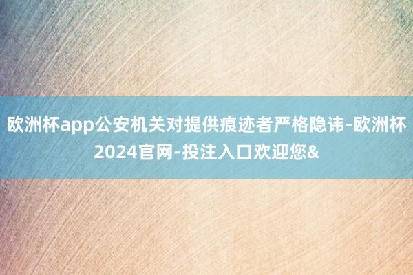 欧洲杯app公安机关对提供痕迹者严格隐讳-欧洲杯2024官网-投注入口欢迎您&