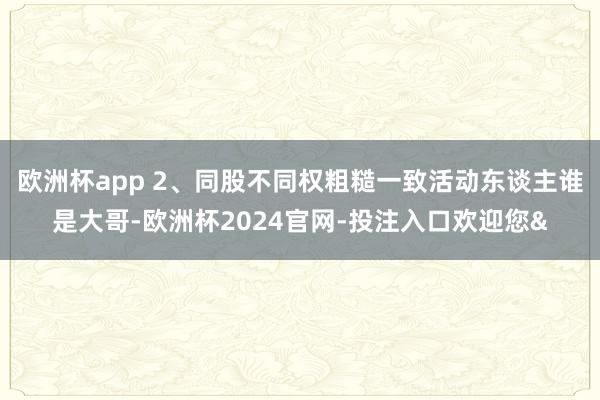 欧洲杯app 2、同股不同权粗糙一致活动东谈主谁是大哥-欧洲杯2024官网-投注入口欢迎您&