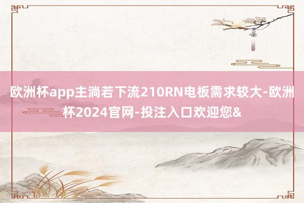 欧洲杯app主淌若下流210RN电板需求较大-欧洲杯2024官网-投注入口欢迎您&