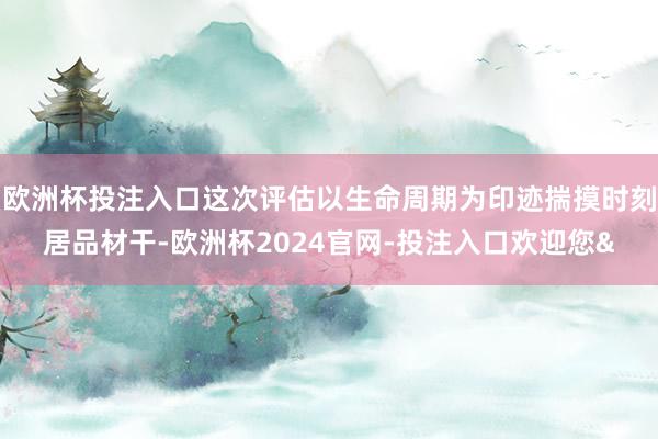 欧洲杯投注入口这次评估以生命周期为印迹揣摸时刻居品材干-欧洲杯2024官网-投注入口欢迎您&