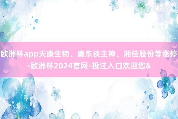 欧洲杯app天康生物、唐东谈主神、湘佳股份等涨停-欧洲杯2024官网-投注入口欢迎您&